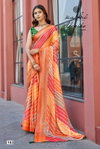 Venika By Kashvi Chiffon Brasso Foil Occasion Wear Sarees Suppliers In India
